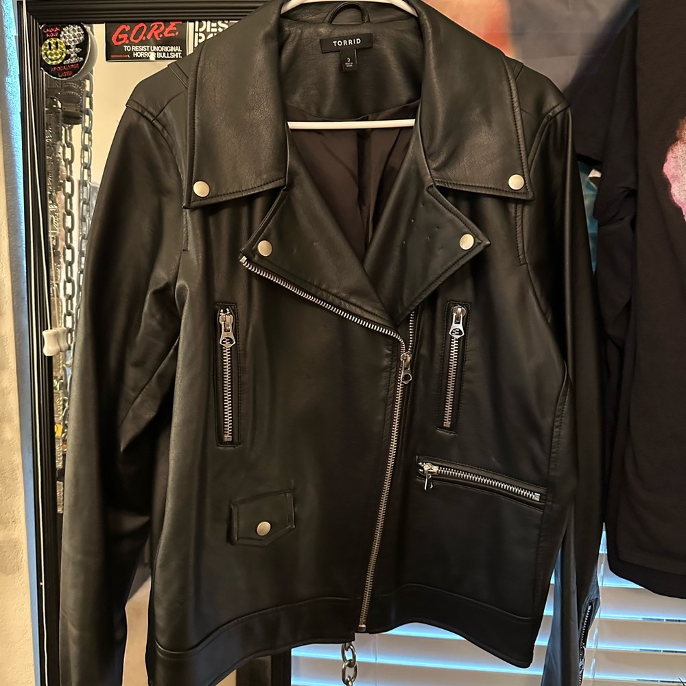 Torrid black faux leather jacket